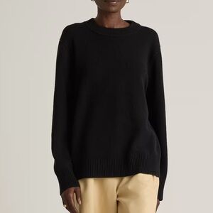 Quince Mongolian Cashmere Oversized Crewneck Sweater Black Small New With Tags